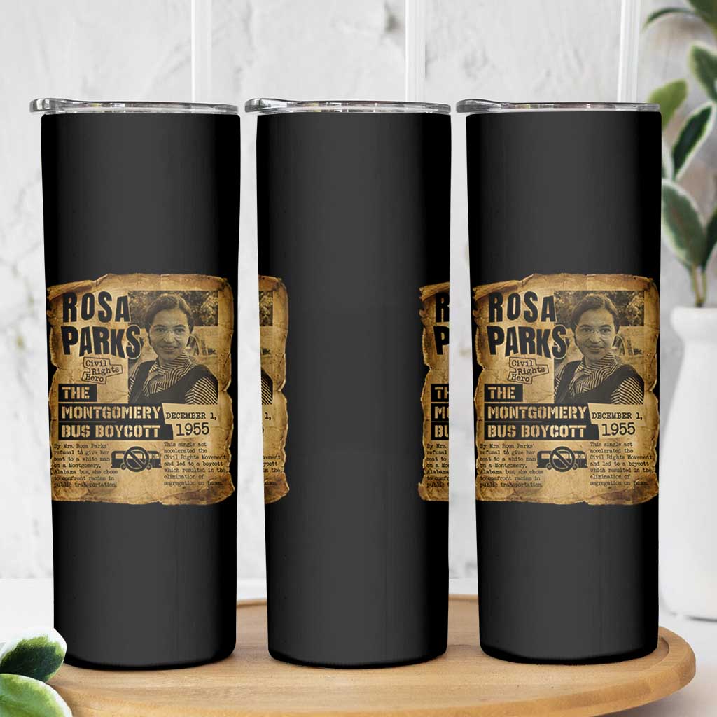 Vintage Rosa Parks Skinny Tumbler Groovy Black History Month