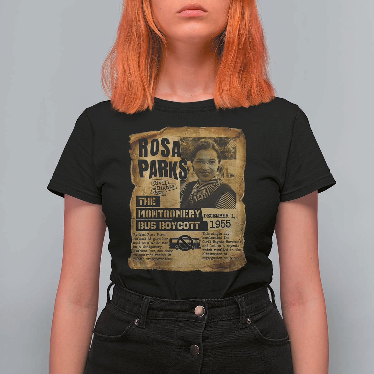 Vintage Rosa Parks T Shirt For Women Groovy Black History Month