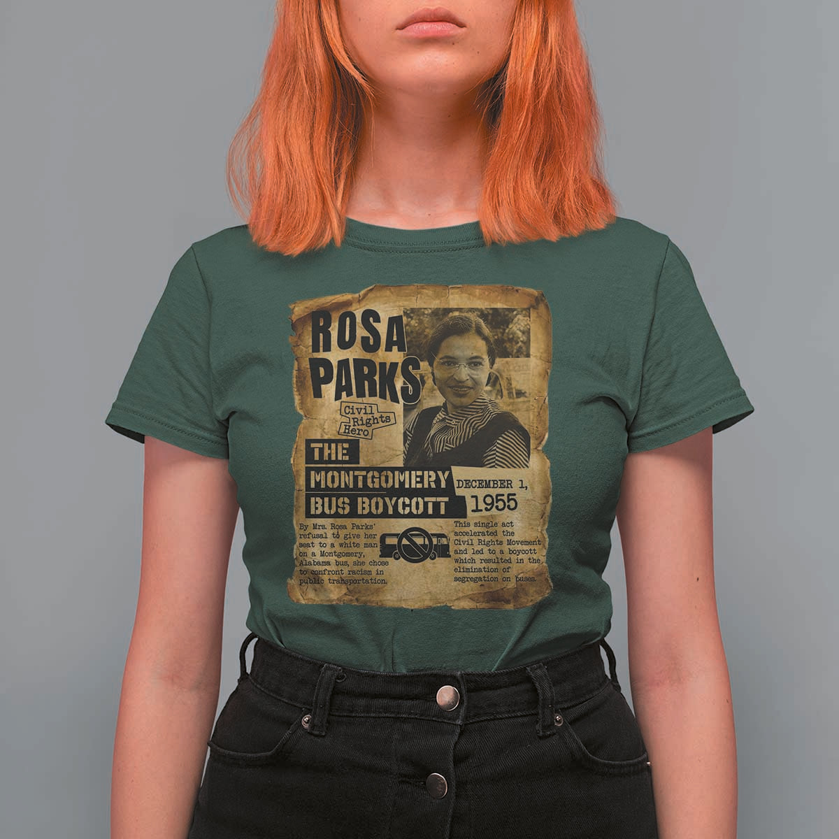 Vintage Rosa Parks T Shirt For Women Groovy Black History Month