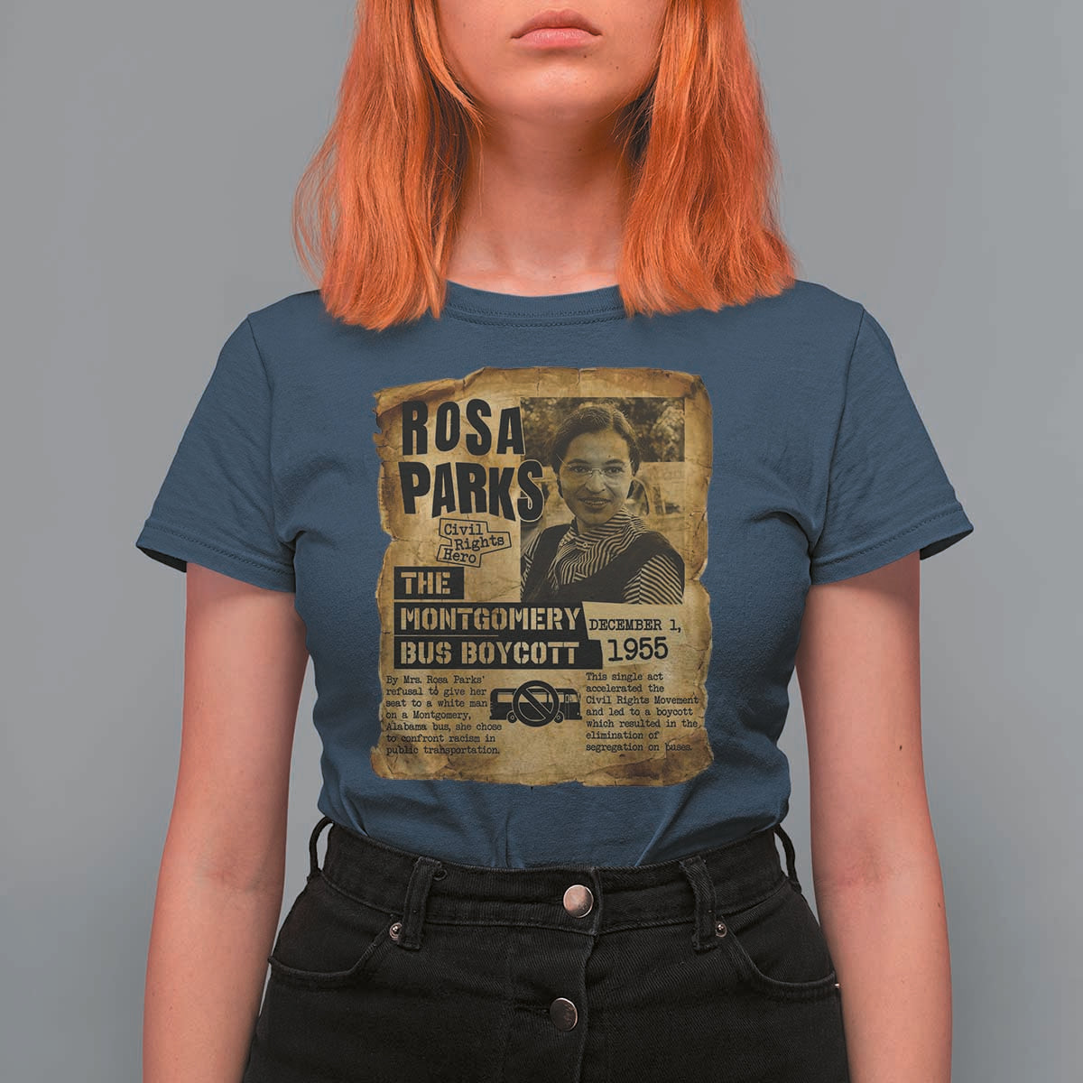Vintage Rosa Parks T Shirt For Women Groovy Black History Month