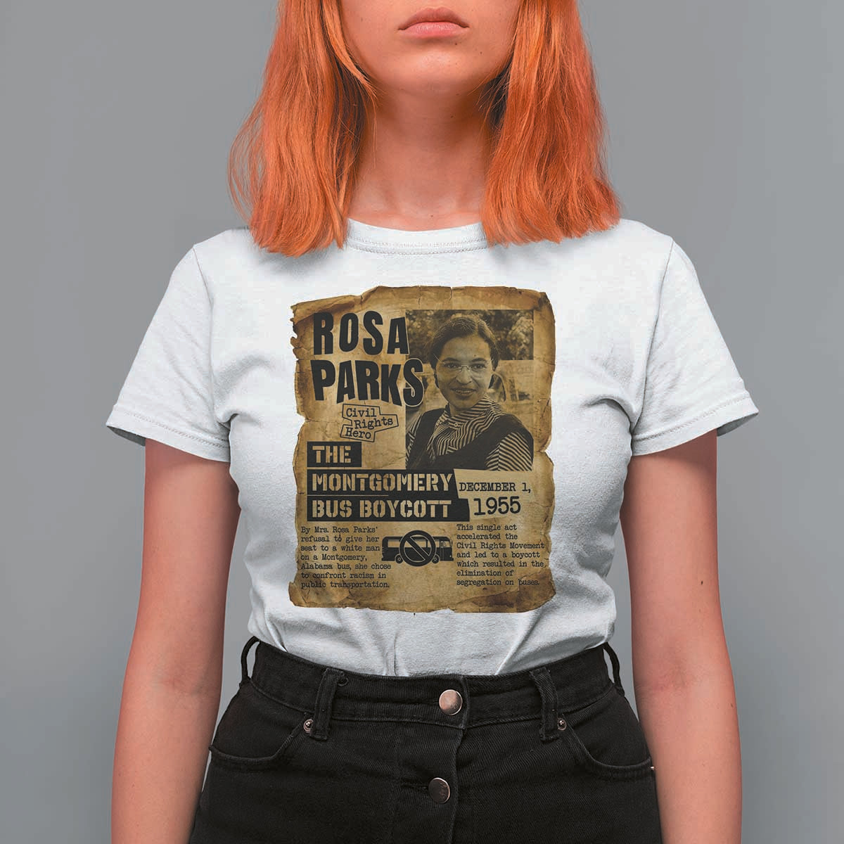 Vintage Rosa Parks T Shirt For Women Groovy Black History Month