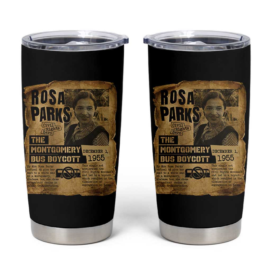 Vintage Rosa Parks Tumbler Cup Groovy Black History Month