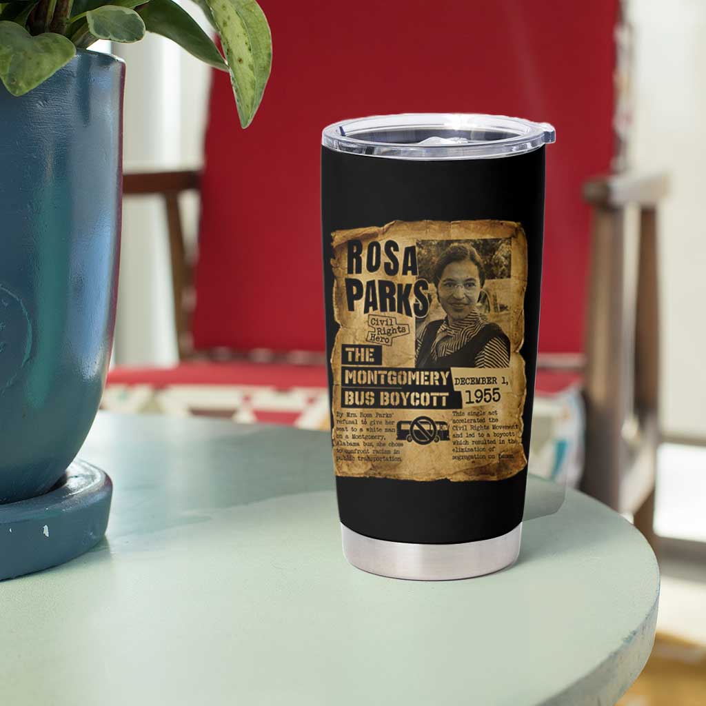 Vintage Rosa Parks Tumbler Cup Groovy Black History Month