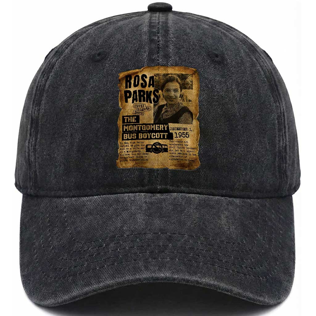 Vintage Rosa Parks Washed Cotton Baseball Cap Groovy Black History Month