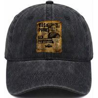 Vintage Rosa Parks Washed Cotton Baseball Cap Groovy Black History Month