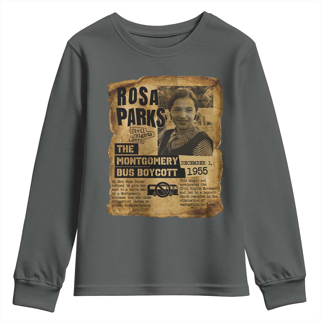 Vintage Rosa Parks Youth Sweatshirt Groovy Black History Month