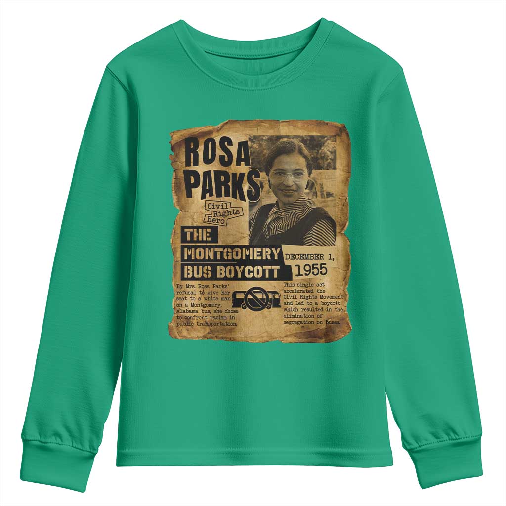 Vintage Rosa Parks Youth Sweatshirt Groovy Black History Month