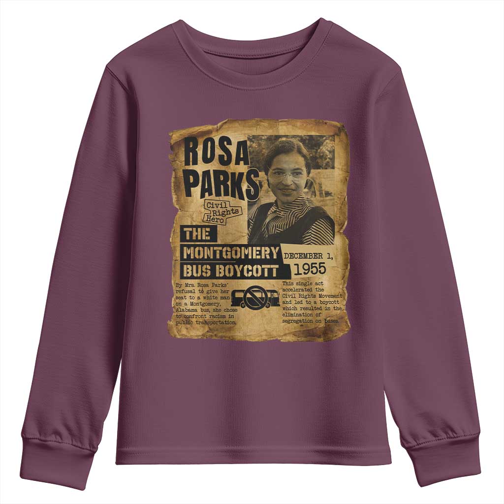 Vintage Rosa Parks Youth Sweatshirt Groovy Black History Month