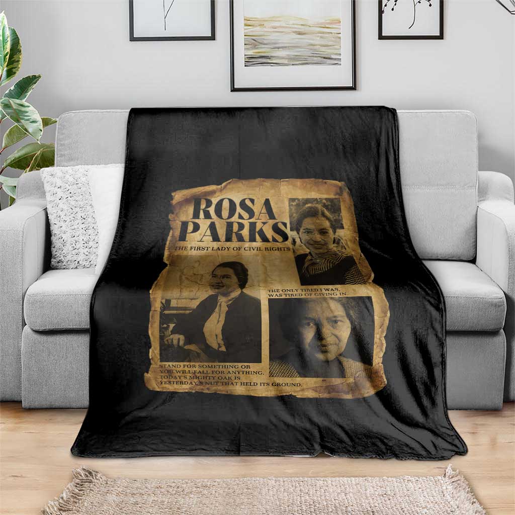 Vintage Rosa Parks Throw Blanket Women Empowerment Inspirational Quote