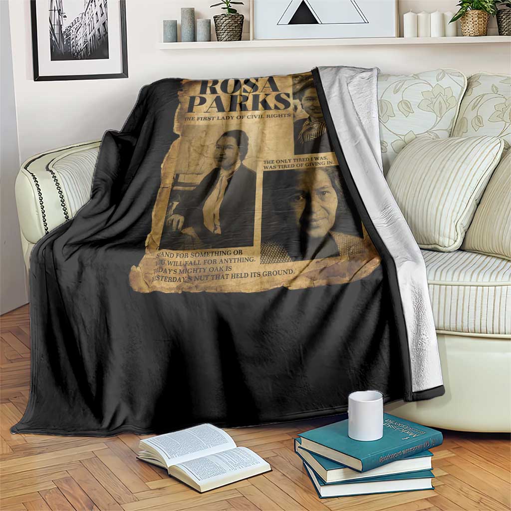 Vintage Rosa Parks Throw Blanket Women Empowerment Inspirational Quote