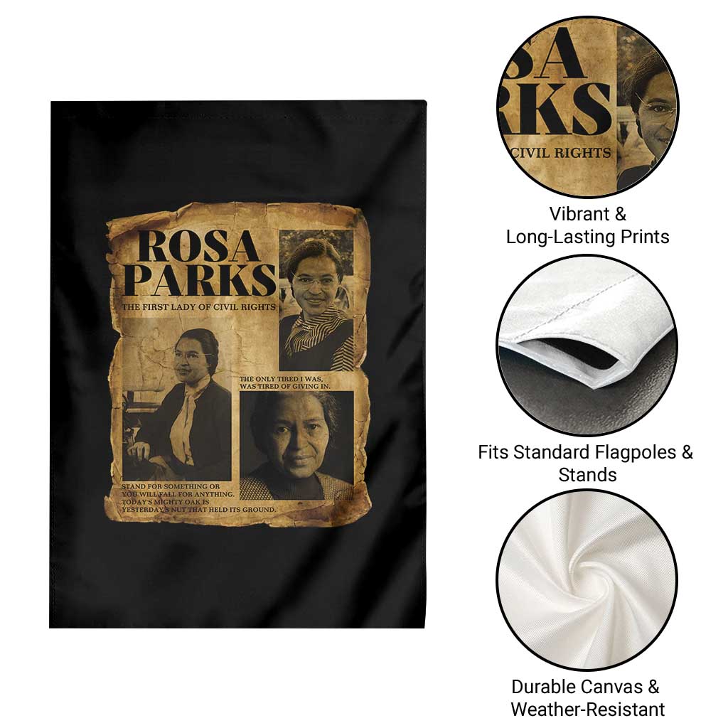 Vintage Rosa Parks Garden Flag Women Empowerment Inspirational Quote