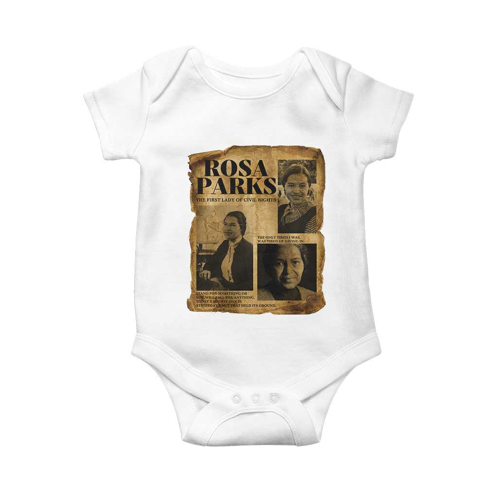 Vintage Rosa Parks Baby Onesie Women Empowerment Inspirational Quote