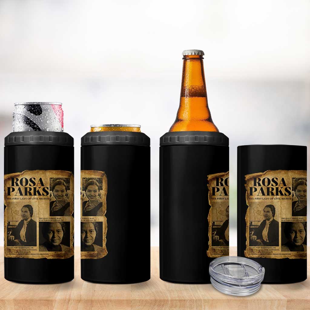 Vintage Rosa Parks 4 in 1 Can Cooler Tumbler Women Empowerment Inspirational Quote