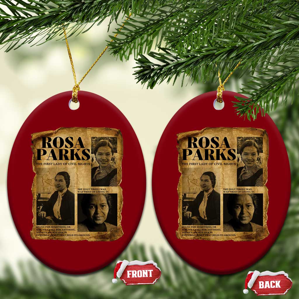 Vintage Rosa Parks Ceramic Ornament Women Empowerment Inspirational Quote