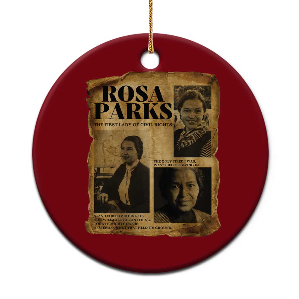 Vintage Rosa Parks Ceramic Ornament Women Empowerment Inspirational Quote