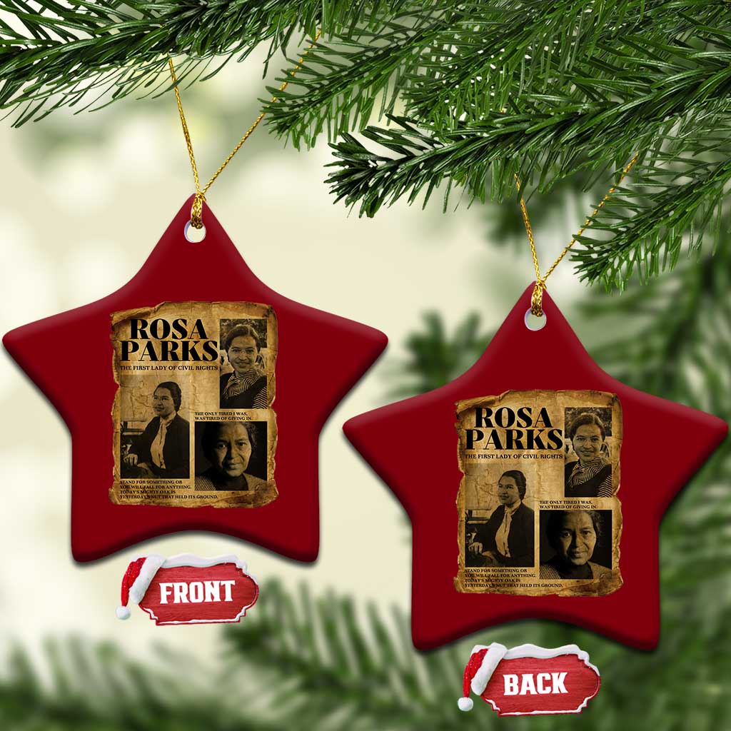 Vintage Rosa Parks Ceramic Ornament Women Empowerment Inspirational Quote
