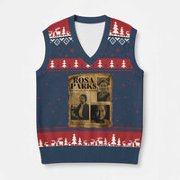 Vintage Rosa Parks V-Neck Knit Sweater Vest Women Empowerment Inspirational Quote