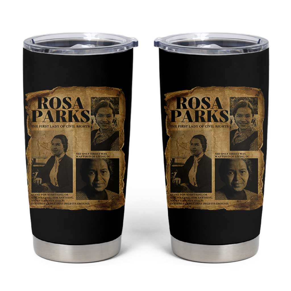 Vintage Rosa Parks Tumbler Cup Women Empowerment Inspirational Quote