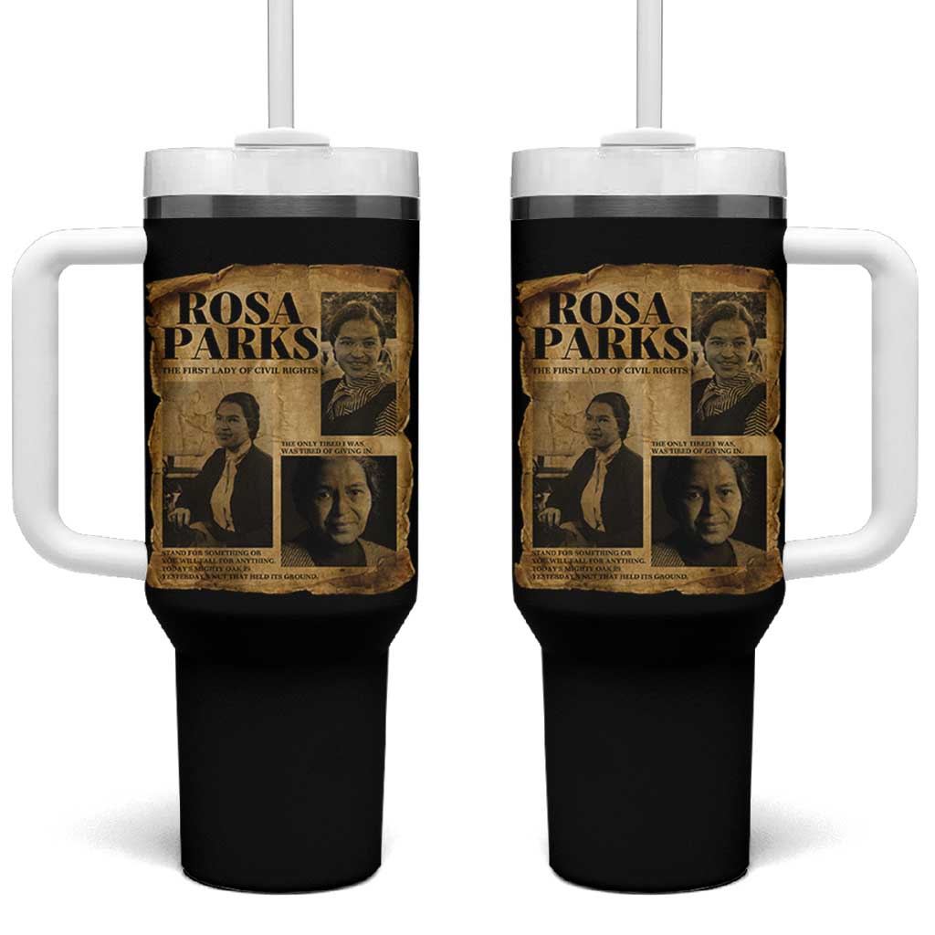 Vintage Rosa Parks Tumbler With Handle Women Empowerment Inspirational Quote