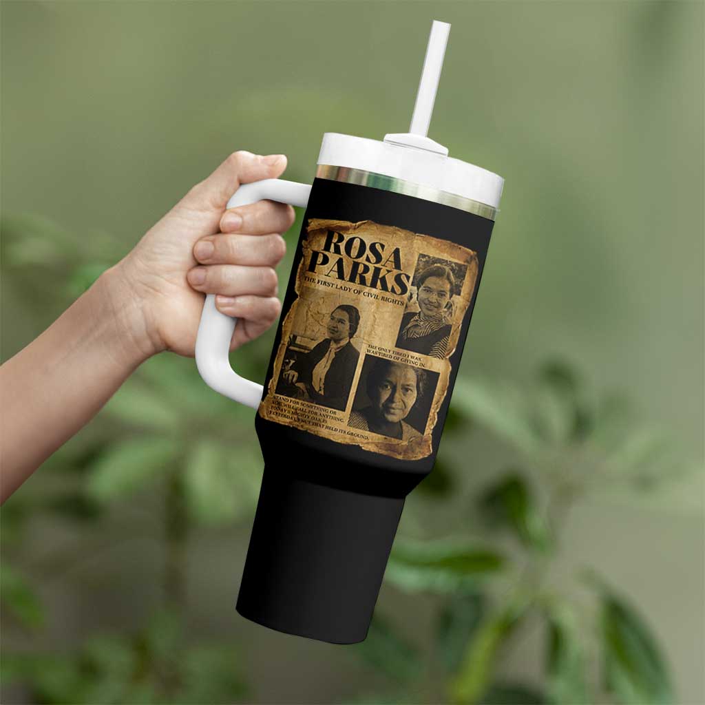 Vintage Rosa Parks Tumbler With Handle Women Empowerment Inspirational Quote