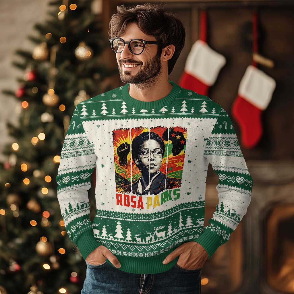 Rosa Parks Ugly Christmas Sweater Strong Black Women Pride