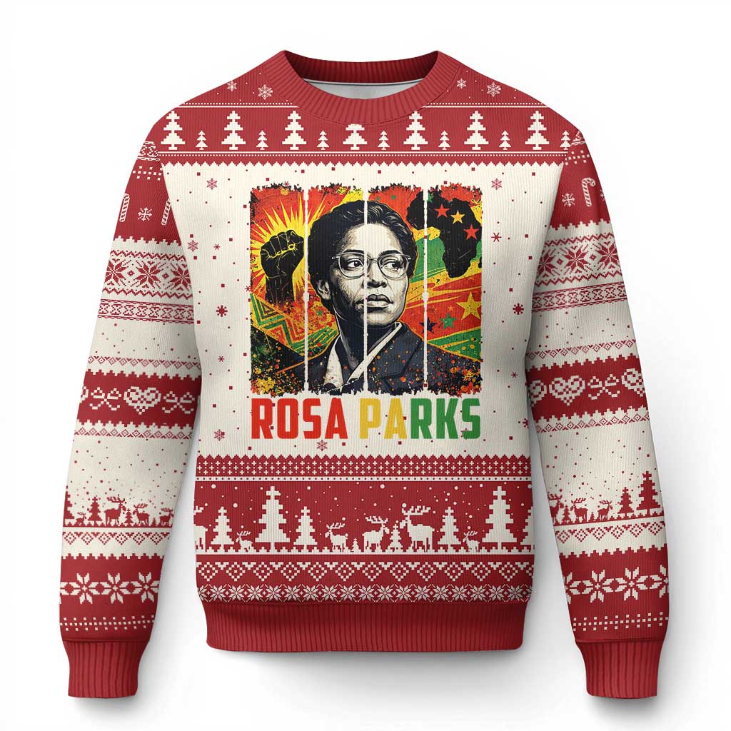 Rosa Parks Ugly Christmas Sweater Strong Black Women Pride