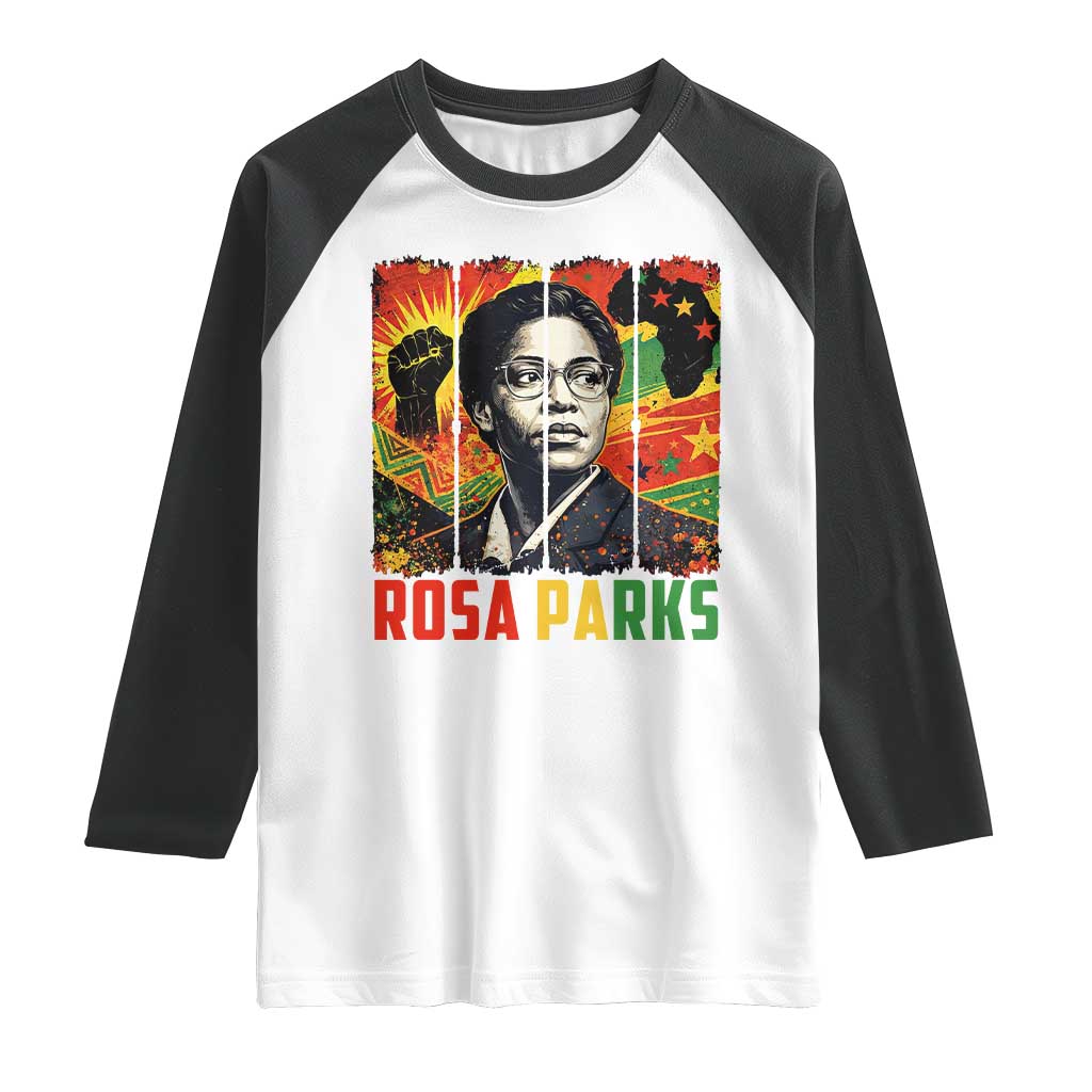 Rosa Parks Raglan Shirt Strong Black Women Pride