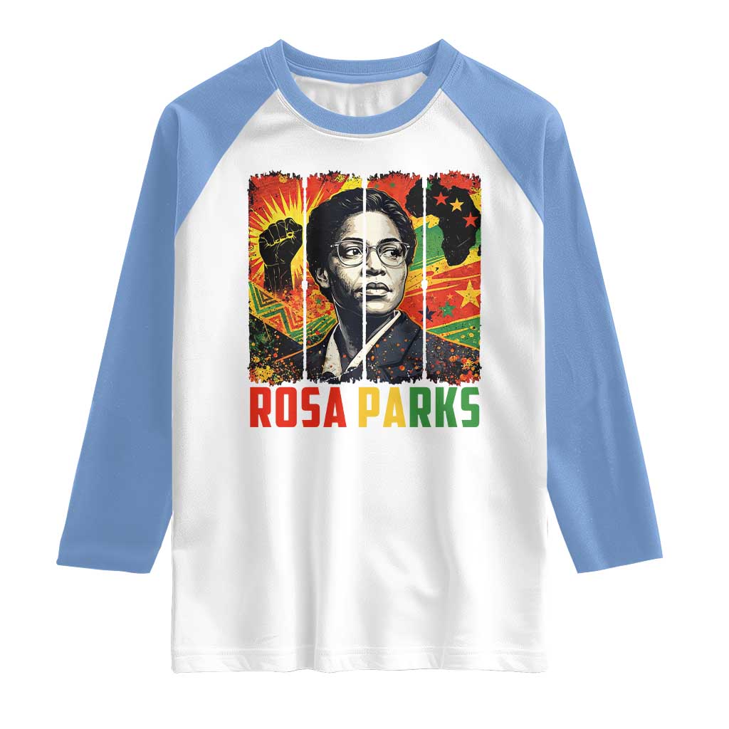 Rosa Parks Raglan Shirt Strong Black Women Pride