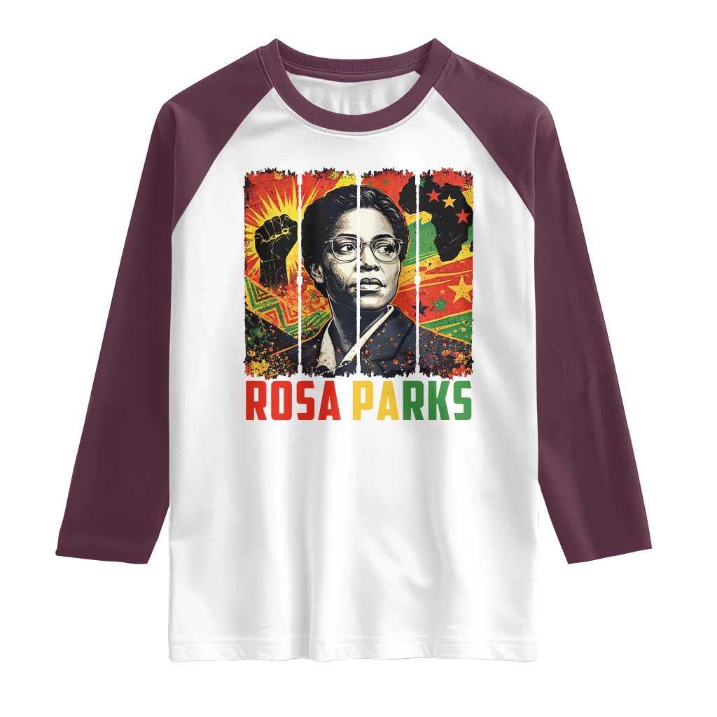 Rosa Parks Raglan Shirt Strong Black Women Pride