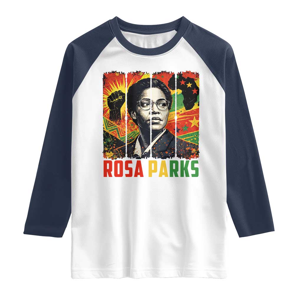 Rosa Parks Raglan Shirt Strong Black Women Pride