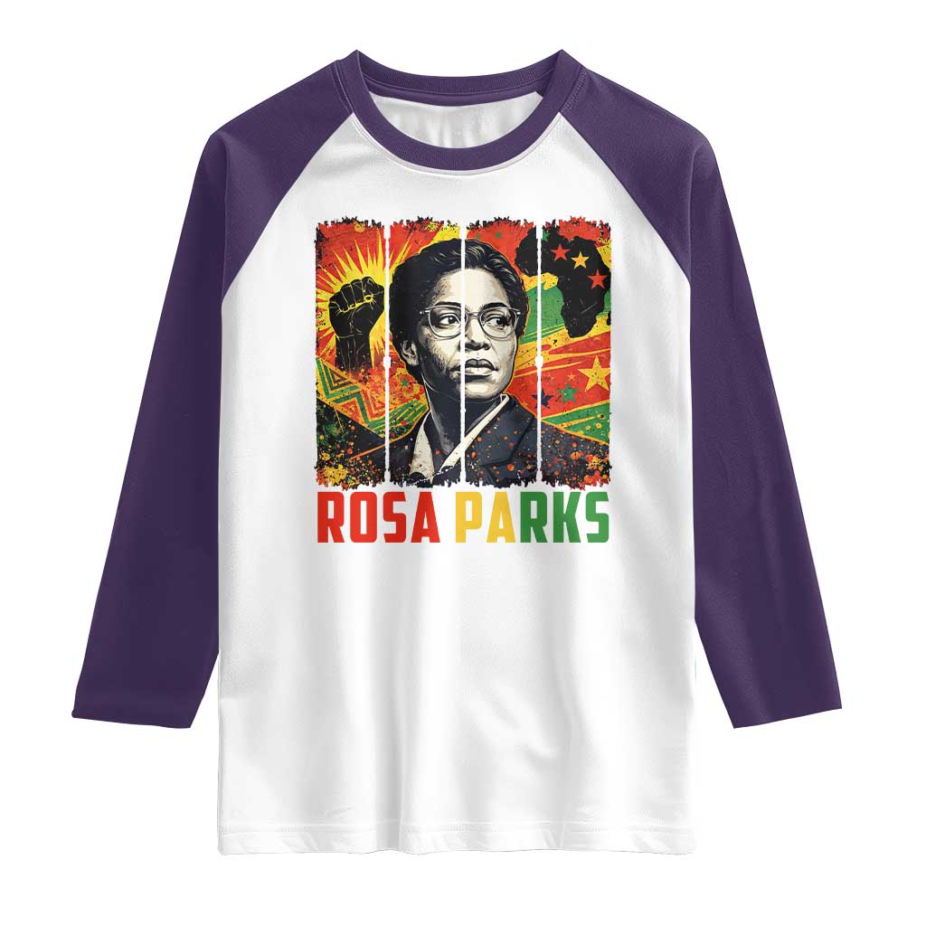 Rosa Parks Raglan Shirt Strong Black Women Pride