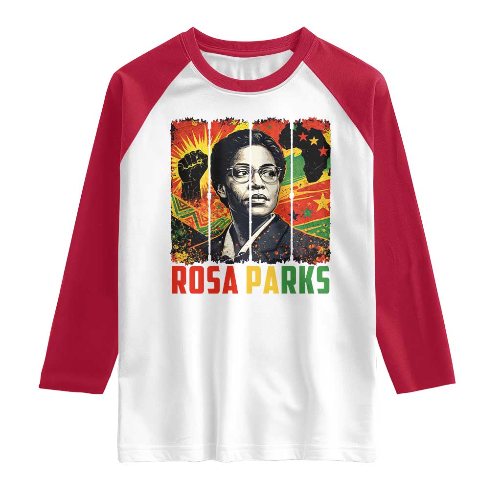 Rosa Parks Raglan Shirt Strong Black Women Pride
