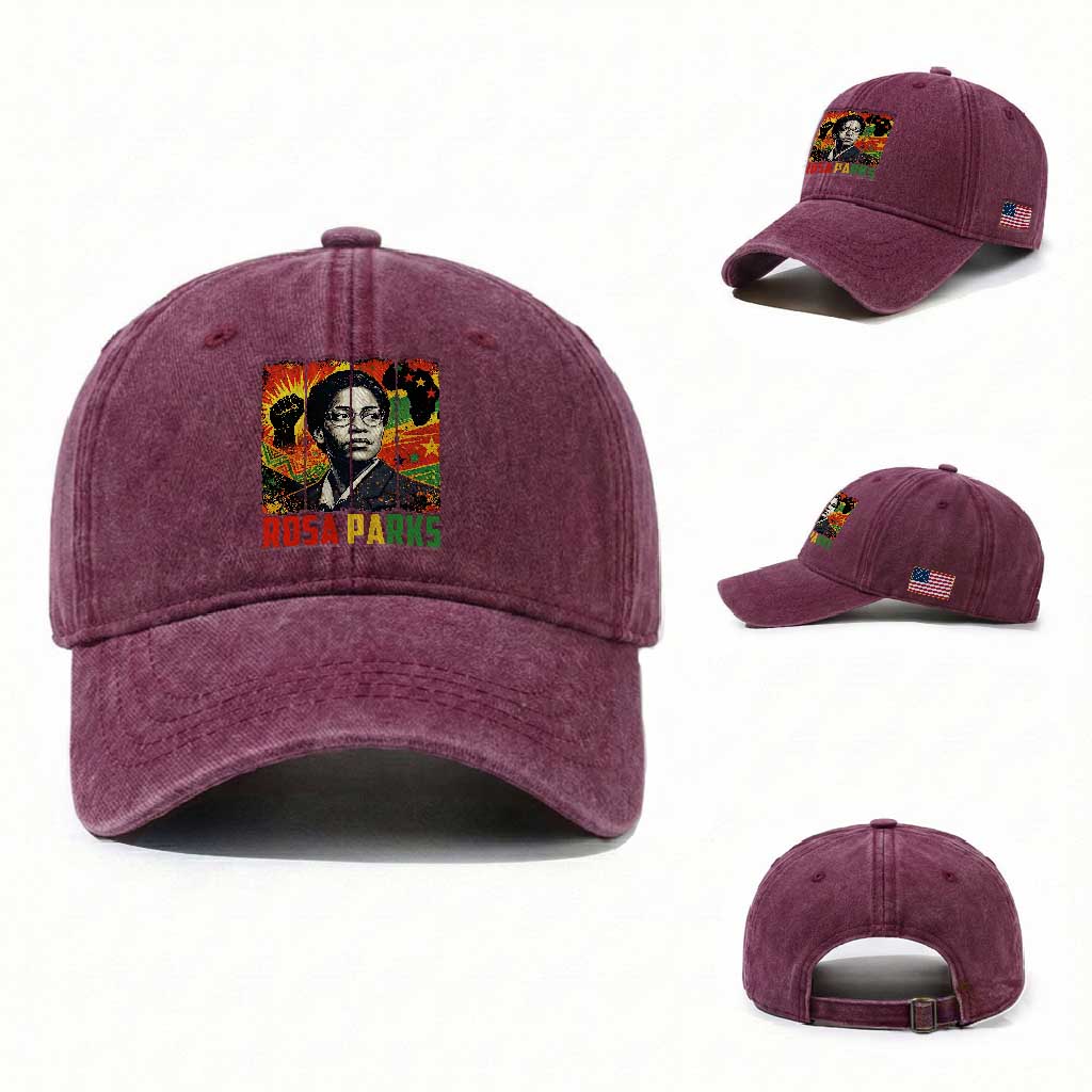 Rosa Parks Washed Cotton Baseball Cap Strong Black Women Pride