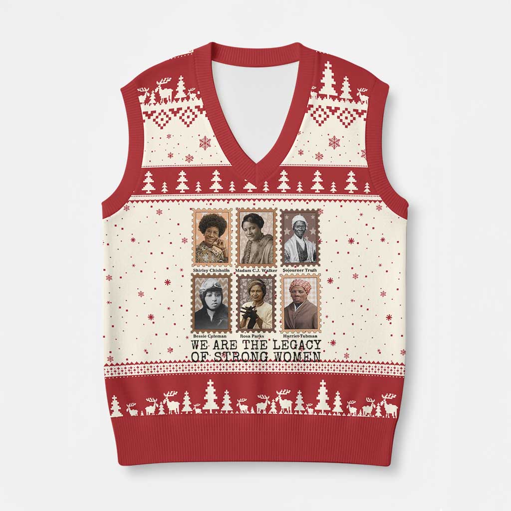 Women In History V-Neck Knit Sweater Vest We Are The Legacy Of Strong Women