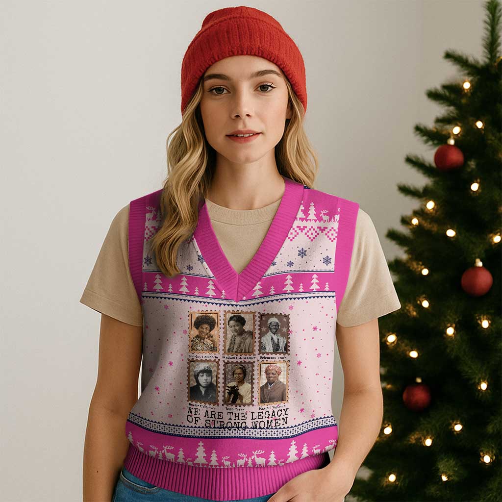 Women In History V-Neck Knit Sweater Vest We Are The Legacy Of Strong Women