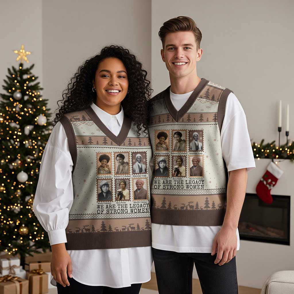Women In History V-Neck Knit Sweater Vest We Are The Legacy Of Strong Women