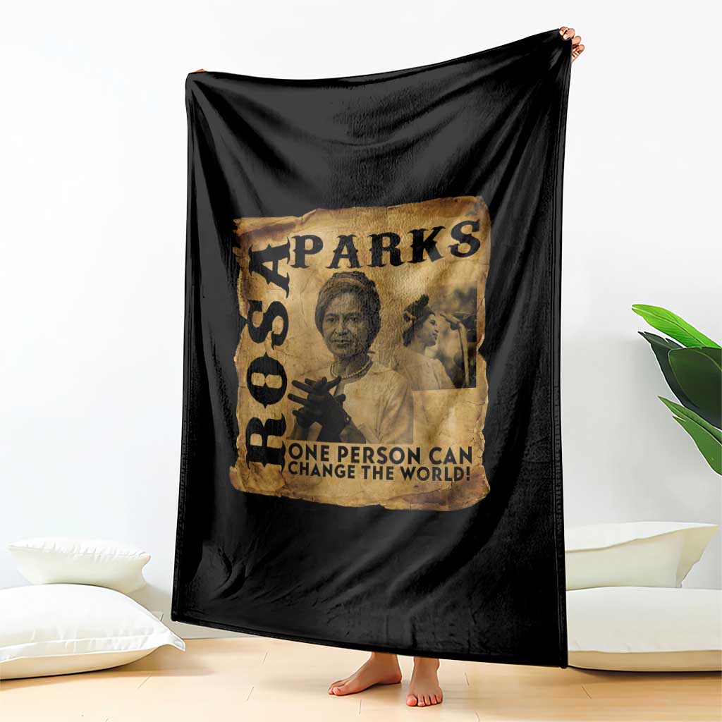 Rosa Parks Change The World Quote Throw Blanket Black Women Leader