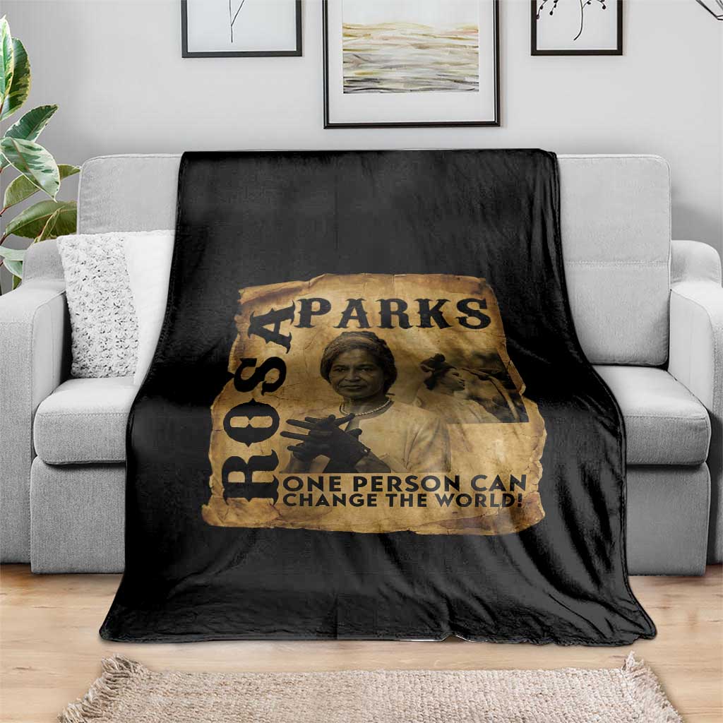 Rosa Parks Change The World Quote Throw Blanket Black Women Leader