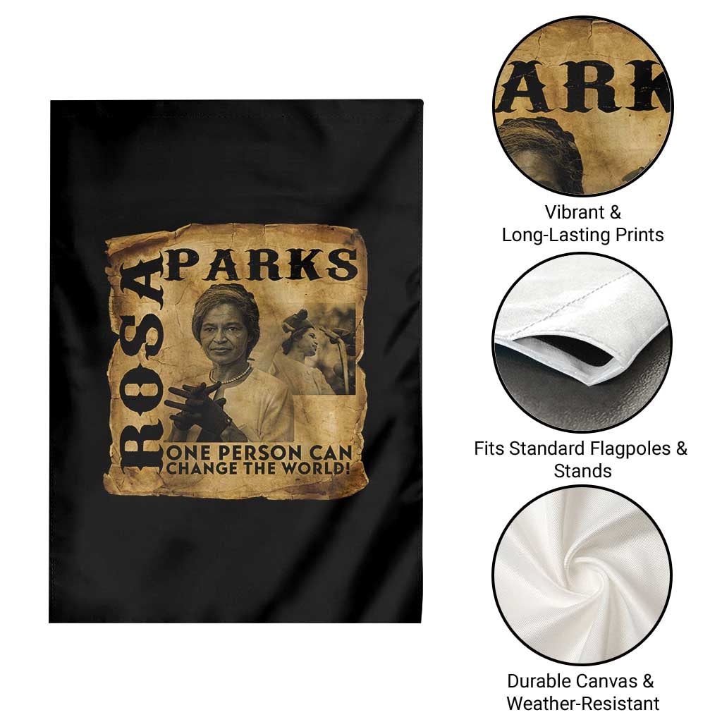 Rosa Parks Change The World Quote Garden Flag Black Women Leader