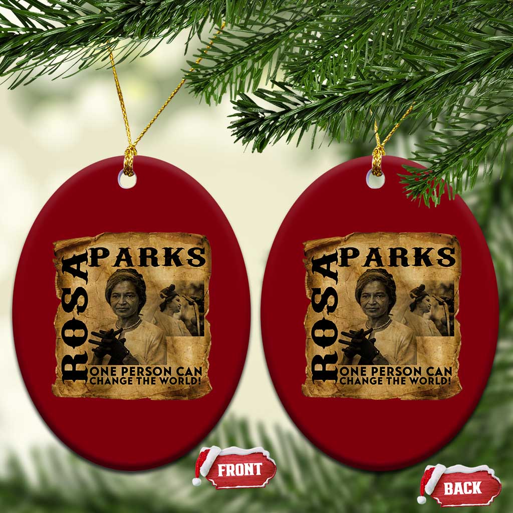 Rosa Parks Change The World Quote Ceramic Ornament Black Women Leader