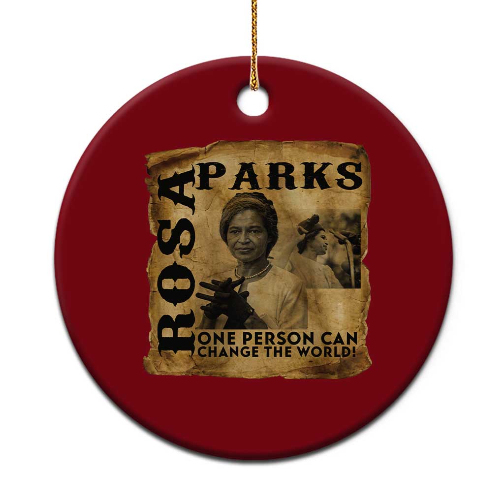 Rosa Parks Change The World Quote Ceramic Ornament Black Women Leader