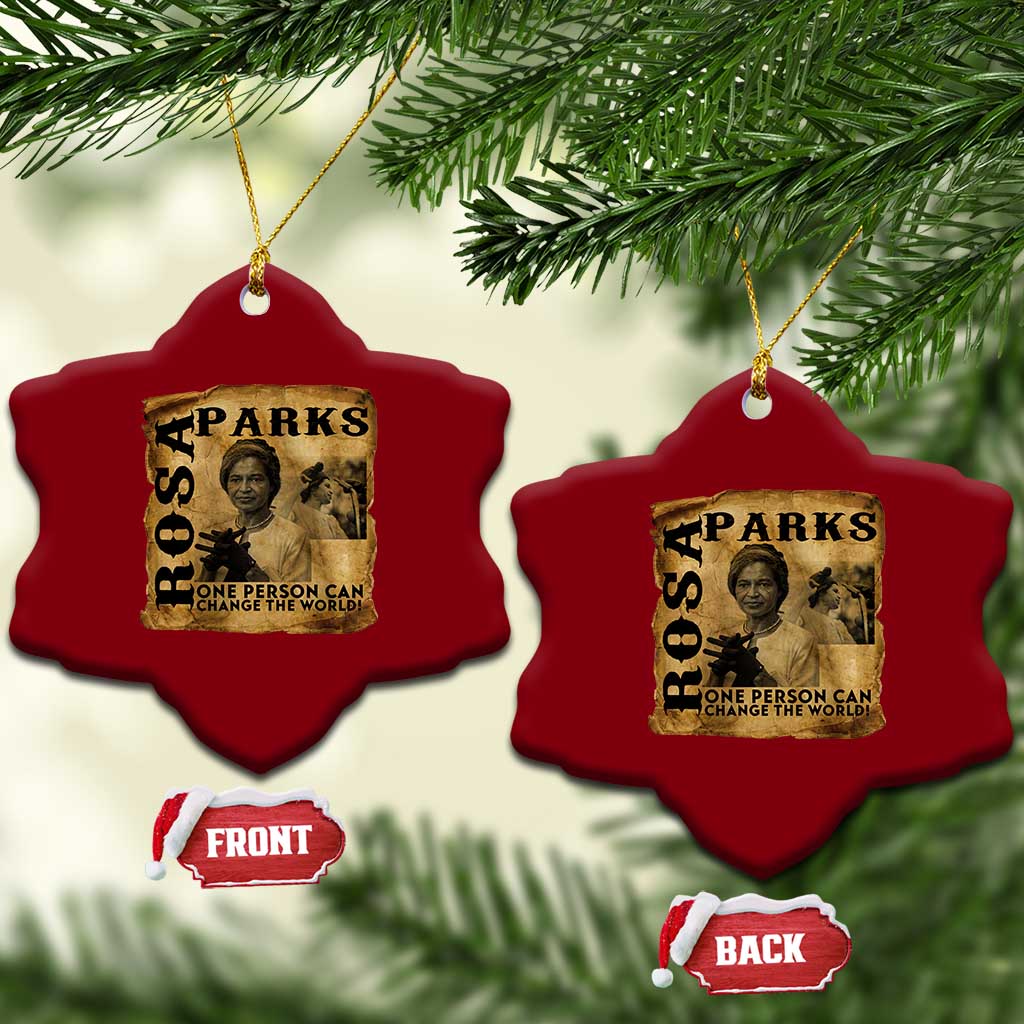 Rosa Parks Change The World Quote Ceramic Ornament Black Women Leader