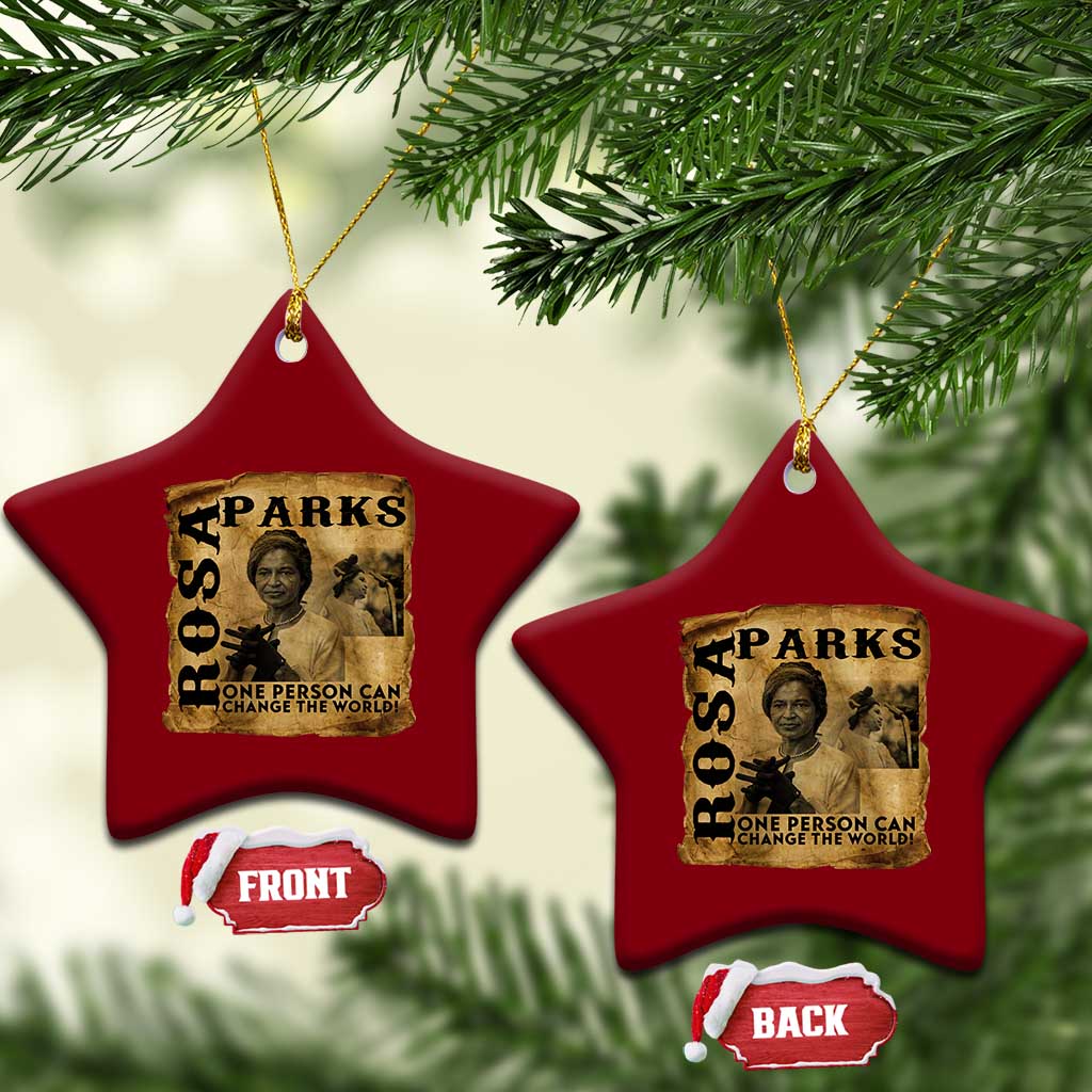Rosa Parks Change The World Quote Ceramic Ornament Black Women Leader
