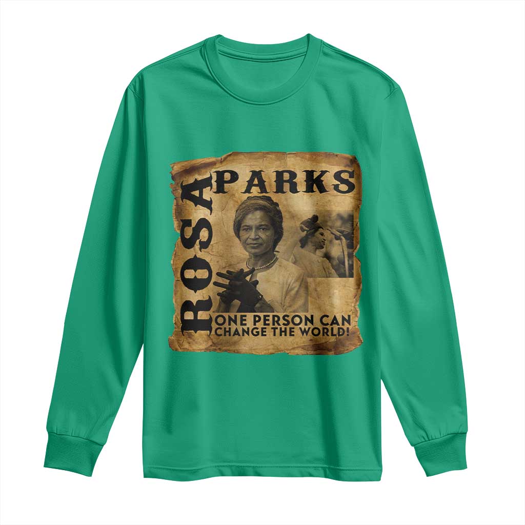 Rosa Parks Change The World Quote Long Sleeve Shirt Black Women Leader
