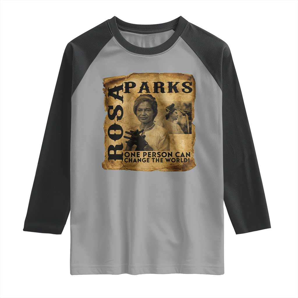 Rosa Parks Change The World Quote Raglan Shirt Black Women Leader