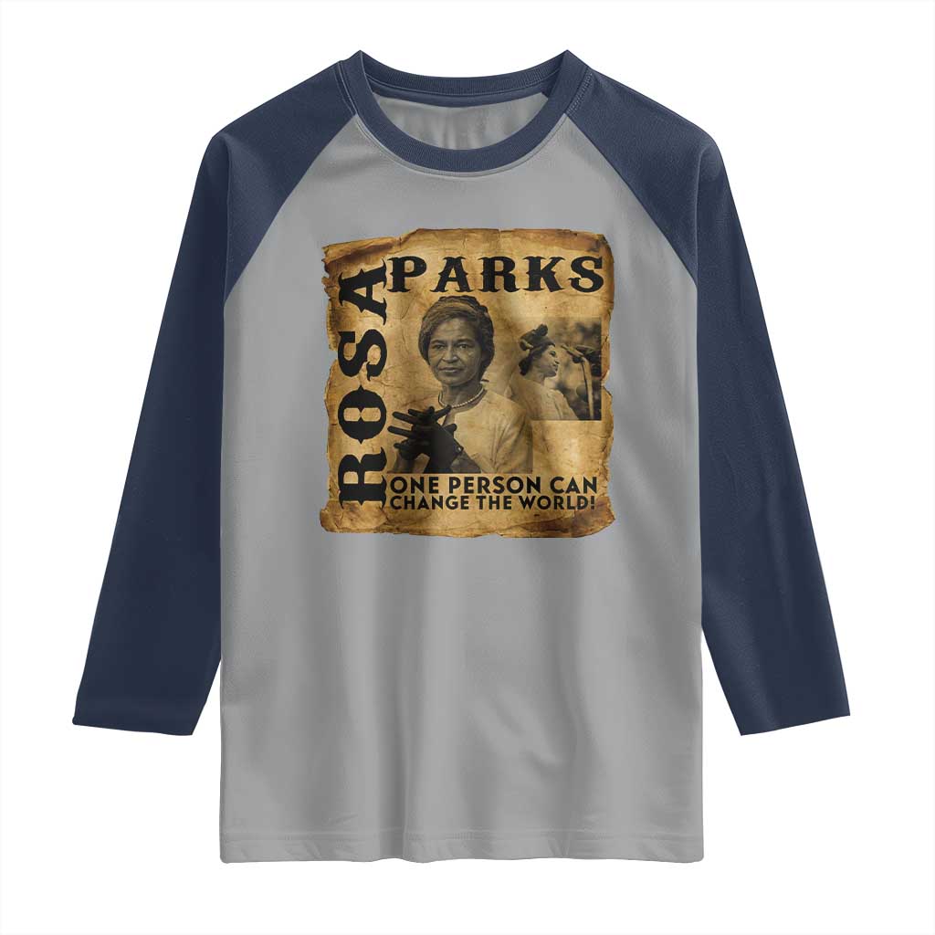 Rosa Parks Change The World Quote Raglan Shirt Black Women Leader