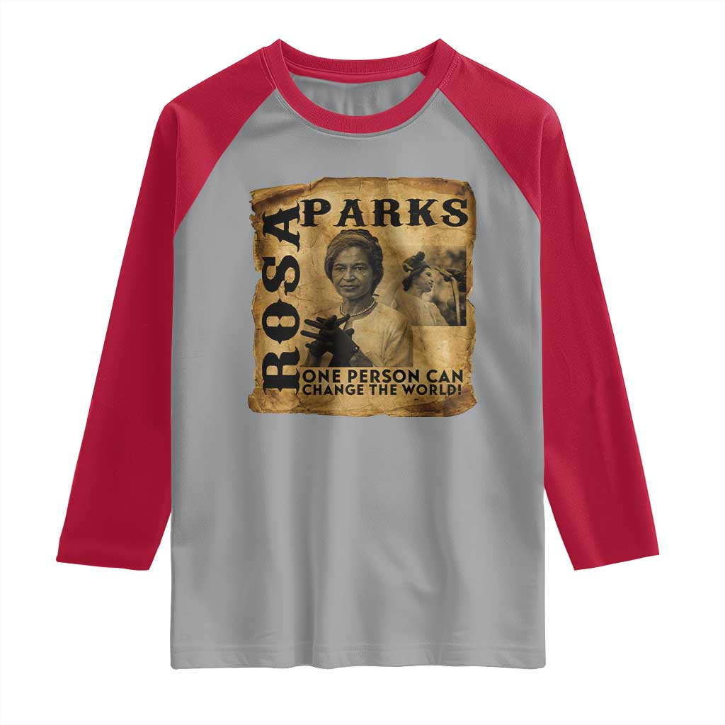 Rosa Parks Change The World Quote Raglan Shirt Black Women Leader