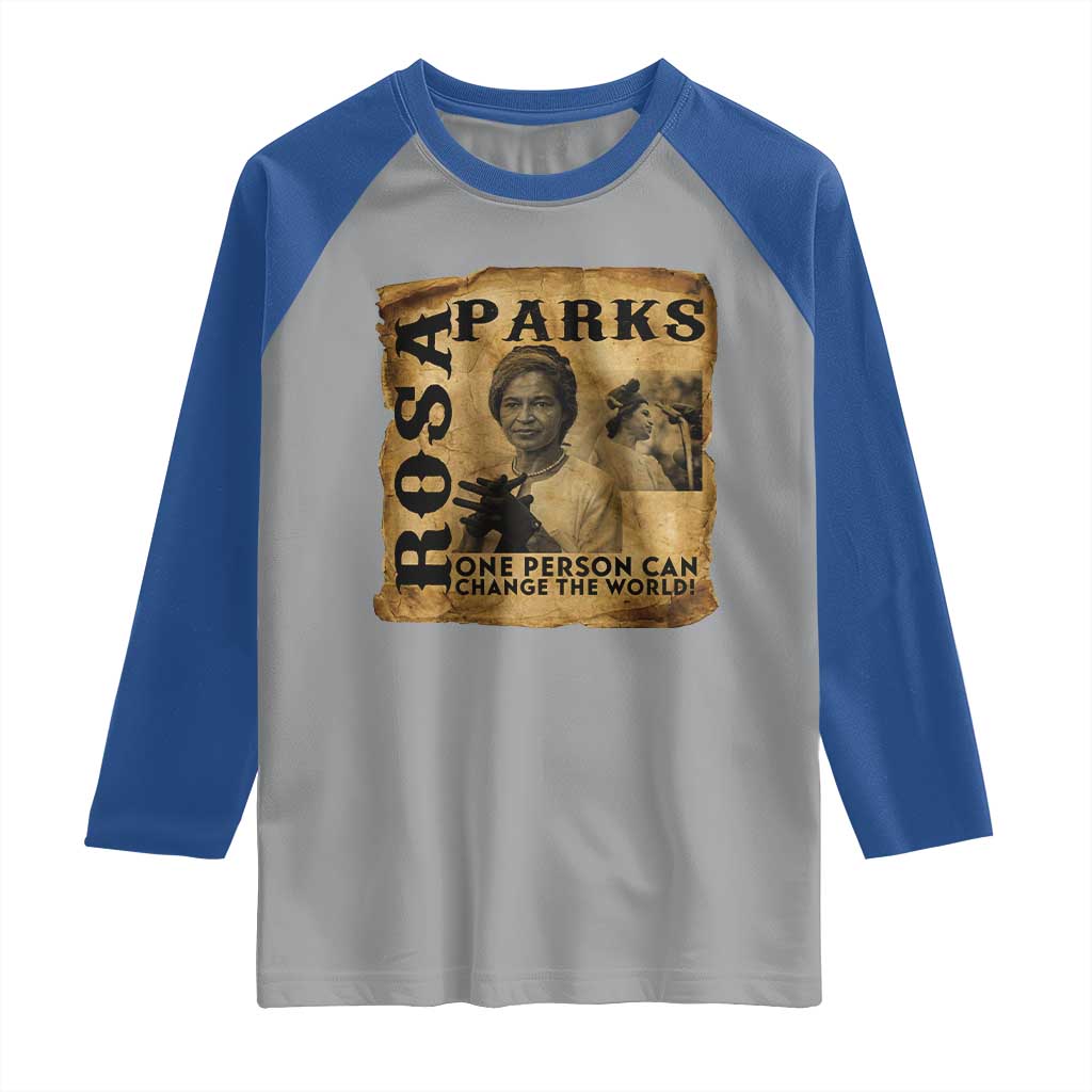 Rosa Parks Change The World Quote Raglan Shirt Black Women Leader