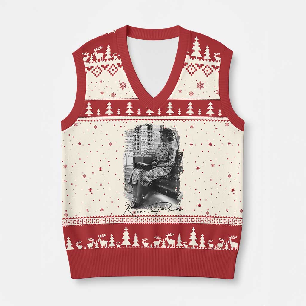 Rosa Parks Montgomery Bus Boycott V-Neck Knit Sweater Vest Civil Rights History