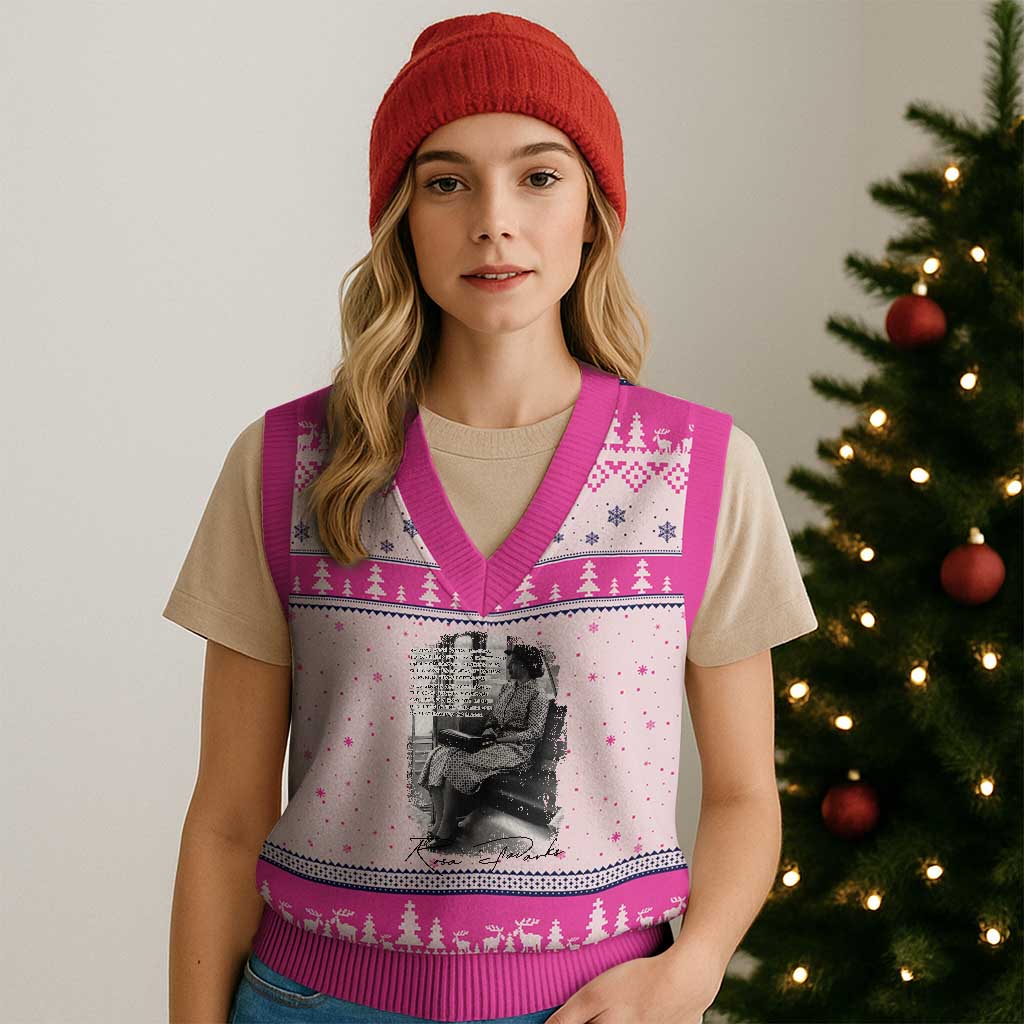 Rosa Parks Montgomery Bus Boycott V-Neck Knit Sweater Vest Civil Rights History